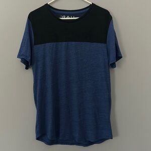 The Rail Short Sleeve T-Shirt in Blue with Black at the Top in Size Large